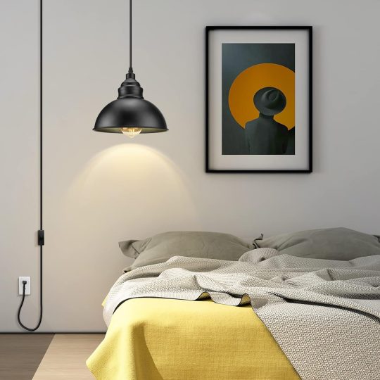 Industrial Plug-in Pendant Light – 15FT Cord with On/Off Switch!
