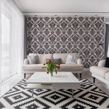 10 Retro Wallpaper and Rug for Living Room Ideas to Brighten Your Home