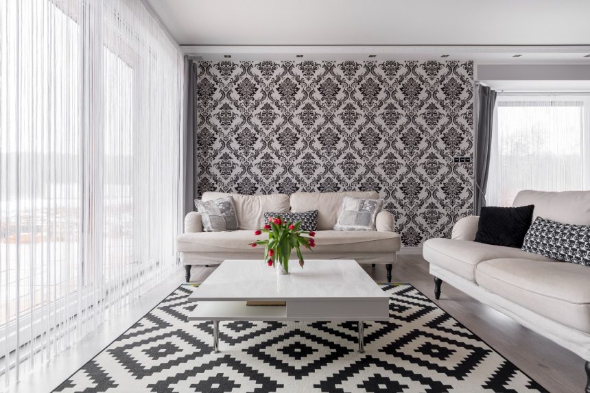 10 Retro Wallpaper and Rug for Living Room Ideas to Brighten Your Home
